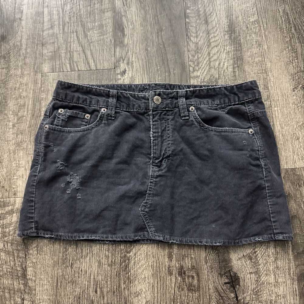 Vintage Y2K American Eagle Corduroy Mini Skirt Distressed